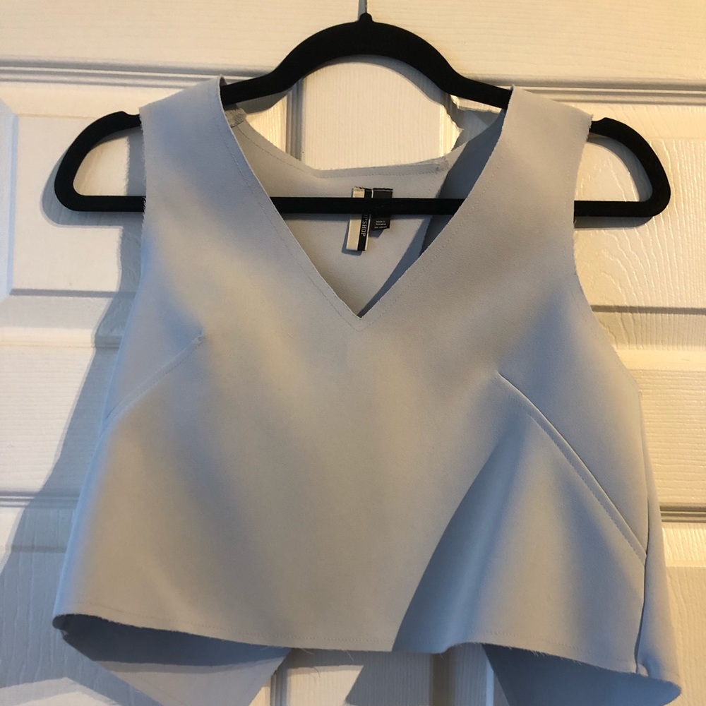 Topshop light blue crop top